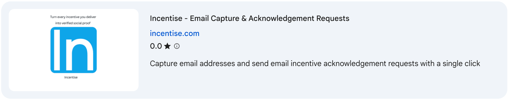 Incentise Capture Chrome extension: capture emails and send incentive acknowledgment requests