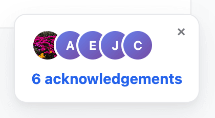 Acknowledgement summary widget example