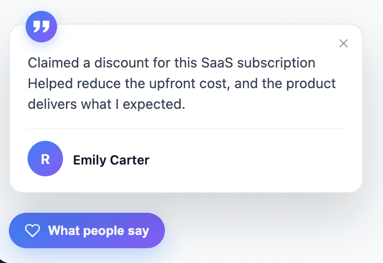 Featured acknowledgement widget example